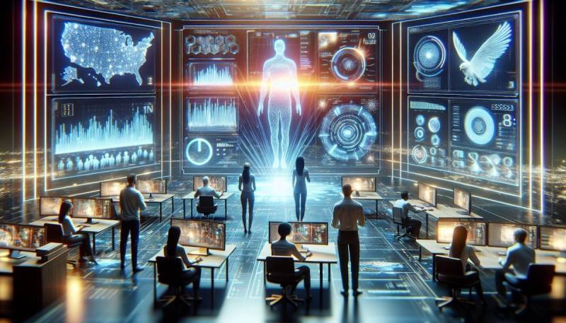 AI analizando datos del Super Bowl LIX en un entorno futurista